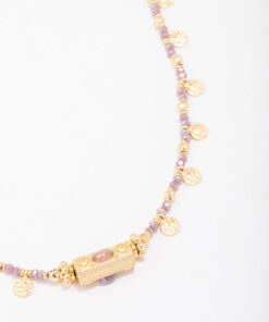 Semi-Precious Barrel Necklace
