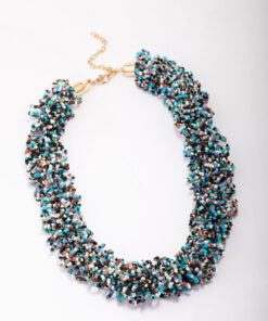 Beaded Cluster Statement Necklace