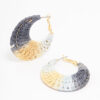 Ombre Woven Crescent Hoop Earrings