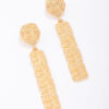 Long Rectangular Textured Drop Earrings
