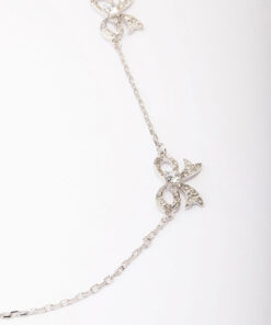Rhodium Bow Chain Necklace