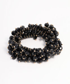 Black Beaded Textured Bracelet