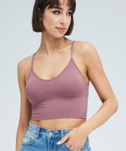 Purple Crop Singlet Top Seamless