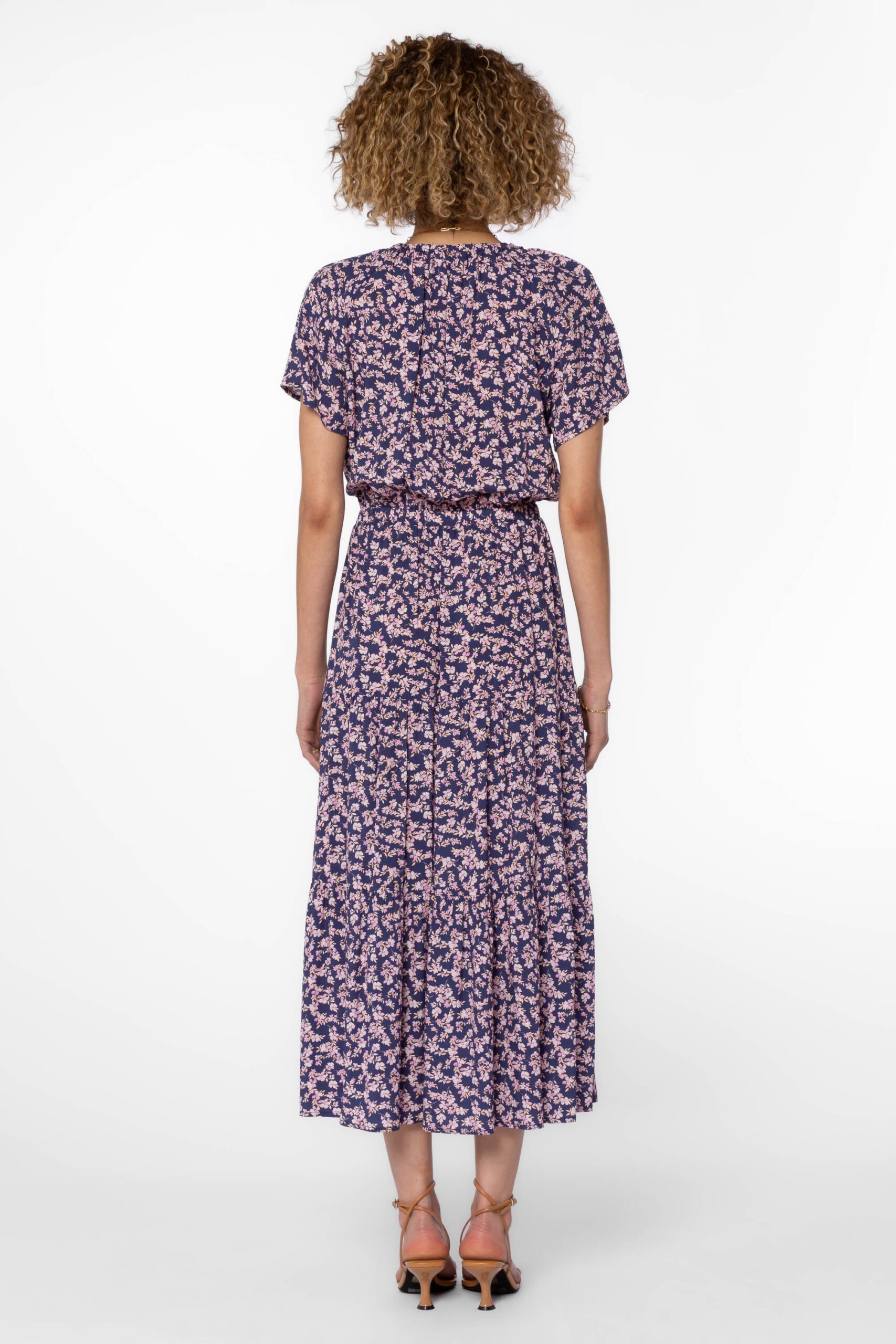 Navy Pink Floral Dress - Image 4